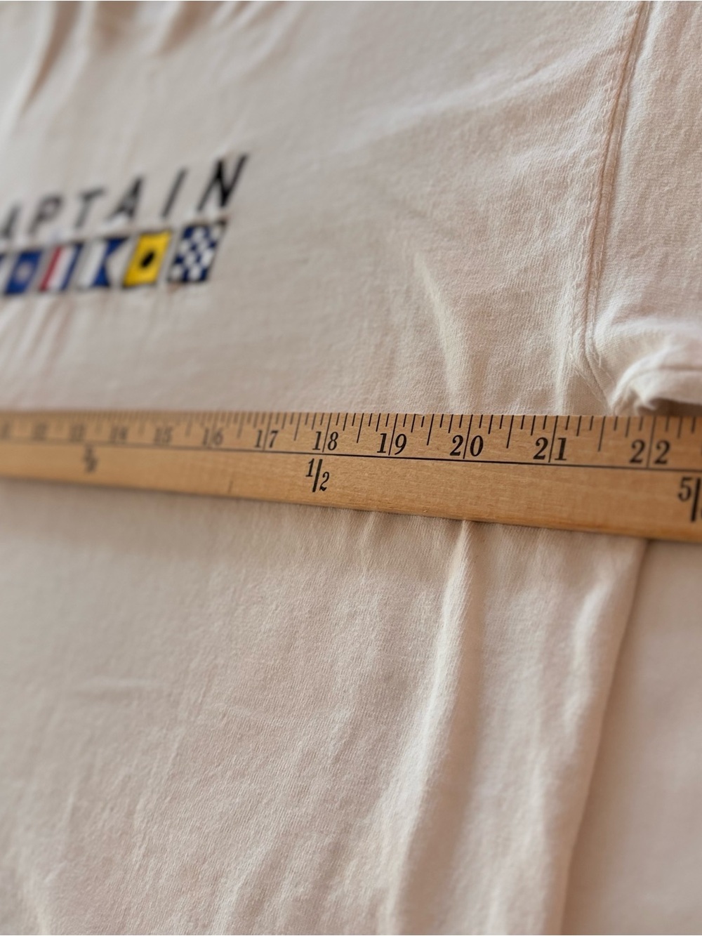 Captain Nautical Graphic Tee in White with Blue/Yellow Accents - Picture 2 of 5